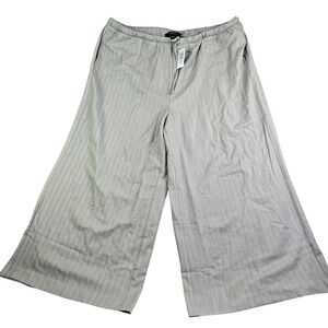 Torrid Wide Leg Flannel Trouser Women 3X Short Grey Hail Herringbone Pull On New